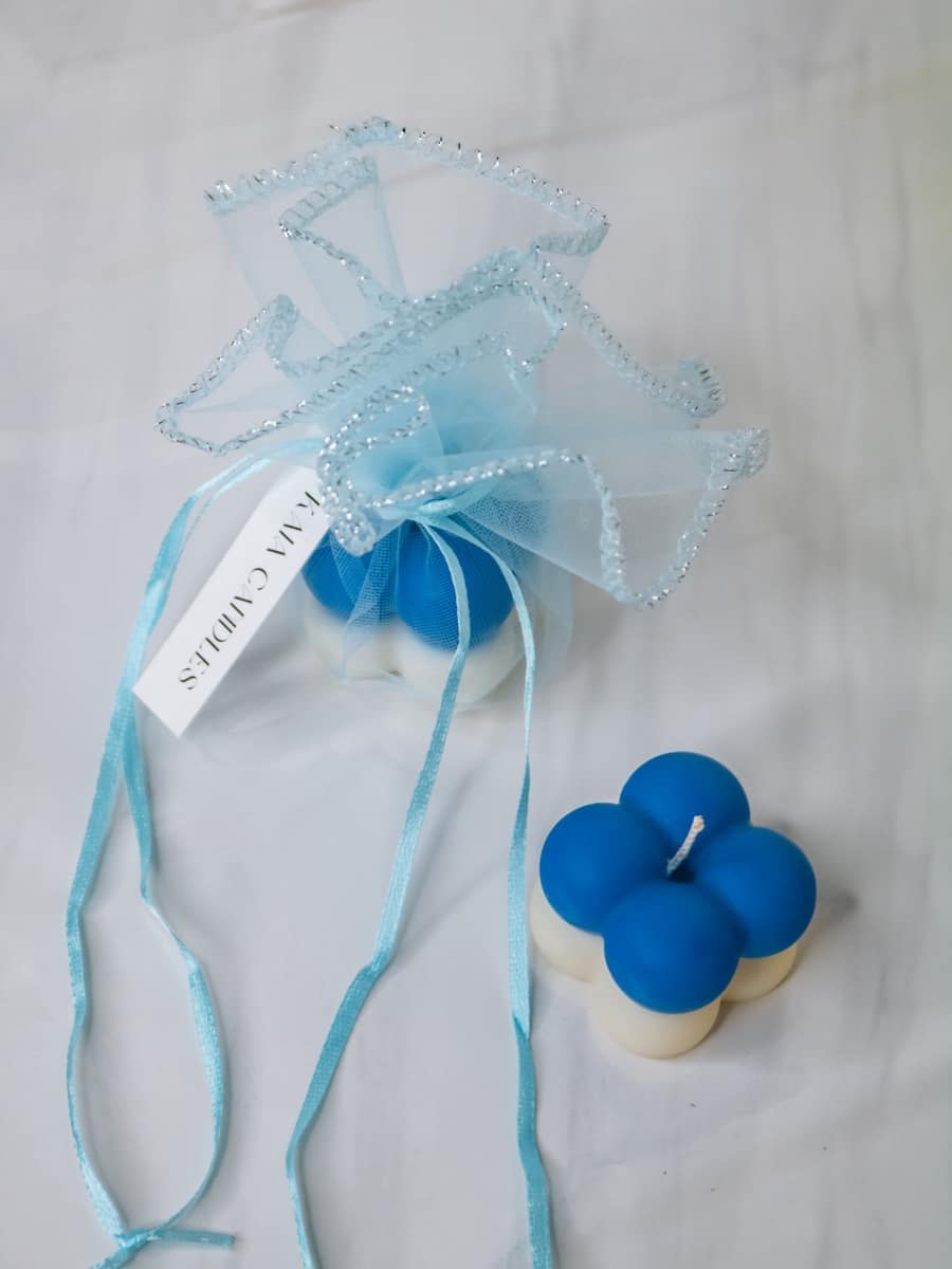 Marturii Botez lumanare Bubble - saculet & eticheta - imagine 8